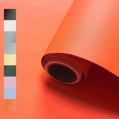 1 Roll Orange Waterproof, Oil-Proof, Scratch-Resistant, High Temperature Resistant Self-Adhesive Wallpaper, Suitable For Room Walls, Kitchen, Desk, Bathroom, Cabinets, Stove, Home Decor, Room Renovation
