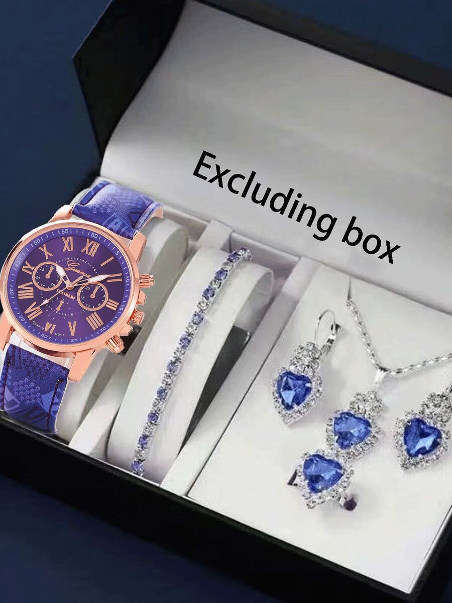 6件套女士时尚腕表，多功能高端女士腕表套装 - 玫瑰金 - 查看 1