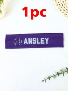 1/3/5件装,定制头带装饰,个性化发圈,定制球形图案+文字,可印制您的名字,适合团队和啦啦队装饰、生日派对礼物、闺蜜主题派对 - 彩色 - 查看 11