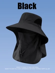 1顶男女通用纯色渔夫帽，户外旅行防风休闲钓鱼高尔夫透气防晒帽，春夏款 - 彩色 - 查看 15