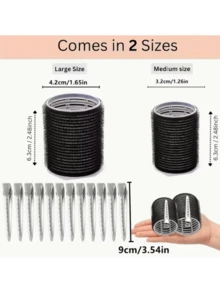 18pcs/Set Self-Grip Curling Rods Kit, Includes 12 Curling Rods And 6 Clips, Salon-Grade Curlers For DIY Hairstyles, No Heat Curling Wands - Multicolor - View 4