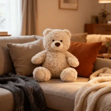 10.23英寸/26厘米吉福德熊系列毛绒玩偶，动漫卡通可爱毛绒玩偶，抱枕，沙发装饰，节日和生日礼物 - 卡其色 - 查看 4