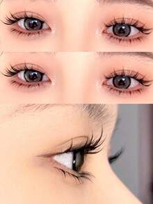 120片D型卷翘单根假睫毛，浓密蓬松，猫眼簇状造型，分段式设计 - 非常适合DIY化妆，新手友好，可重复使用。 - C - 查看 3