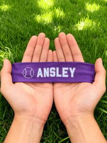 1/3/5件装,定制头带装饰,个性化发圈,定制球形图案+文字,可印制您的名字,适合团队和啦啦队装饰、生日派对礼物、闺蜜主题派对 - 彩色 - 查看 6