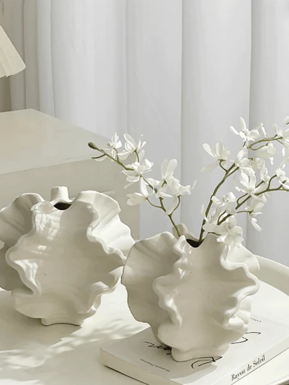 مزهرية راتنجية حديثة بسيطة وإبداعية، ديكور لغرفة المعيشة والمدخل وخزانة التلفزيون والمكتب المنزلي، أصيص زهور ذو طابع فني راقي، طاولة قهوة بتصميم بلاط بيتزا لخزانة التلفزيون، أفضل خيار لهدايا عيد الميلاد والحفلات