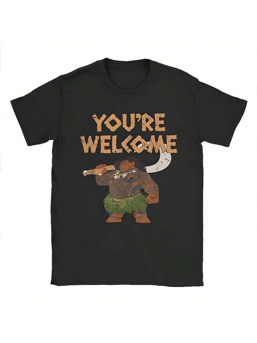 MoanaS Maui Confident Pose You're Welcome Graphic Print T Shirt Men Women  Cotton  Tee Shirt Clothing - 黑色 - 查看 1