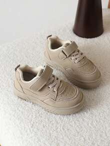 1 Pair Kids' Casual Sneakers, Spring/Autumn New Style Boys' Leisure Shoes, Girls' Soft Sole Skateboard Shoes - Khaki - View 5