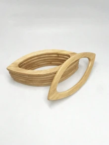 1个椭圆形木柄，圆形木柄，手工圆形木柄，包包木柄，包包手柄配件，复古木柄手提包，带木柄的野餐篮，女士时尚木柄手提包，手工包包手柄替换件，适用于DIY工艺配件，返校季 - 彩色 - 查看 7