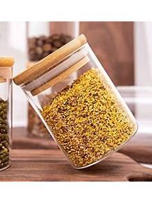 Set de 12 tarros de vidrio transparente de 150ml/1 pieza 700ml 1000ml 400ml con tapas de bambú a prueba de fugas - Multicolor - Ver 7