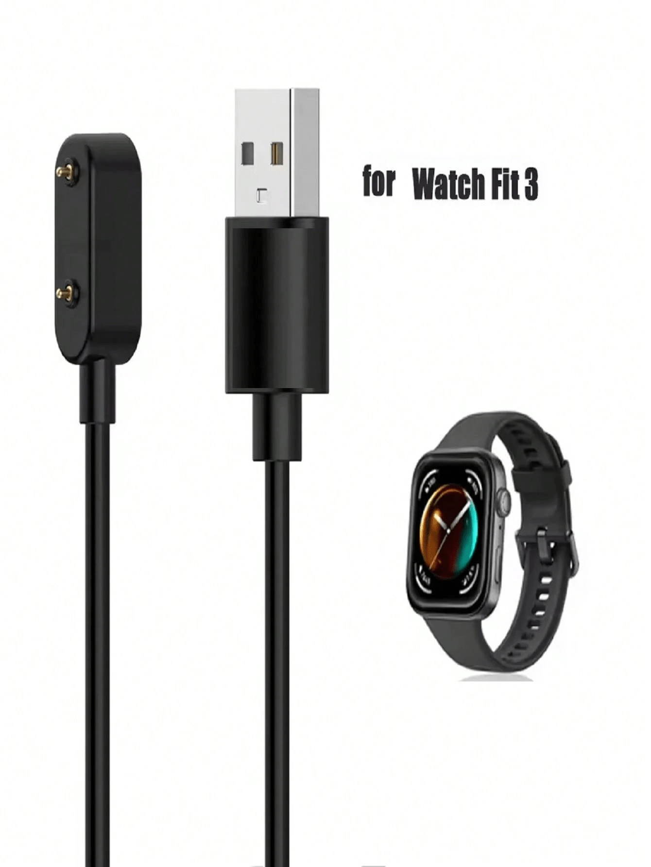 Galaxy Fit 3 R390 Smart Bracelet Fit3 Accessories, USB PD Charging Cable, Smart Bracelet Charging Dock Adapter - Black - View 1