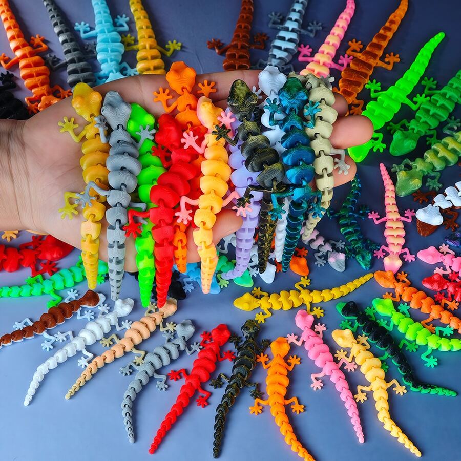 Assorted Color Small Lizard Decorative Figurines, Create Diverse Natural Style Miniature Landscape, Compact Size, Plastic Material Suitable For Arrangement, Indoor Miniature Landscape, Aquarium Decor Or Succulent Plant Accents, Great For DIY Landscape And Nature-Themed Decoration Lovers - Multicolor - View 1