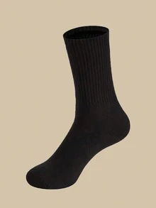 6双女式黑色中筒袜，秋季