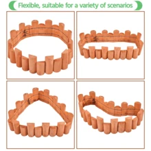 Butterslay 2PCS Garden Fences Wooden Landscape Border Edging Outdoor Short Fence Garden Log Rolls For Decorative Courtyard Patio Pathway, Brown - màu nâu - Xem 4