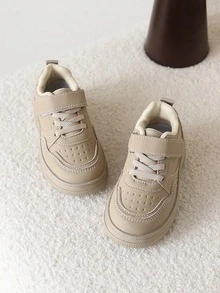 1 Pair Kids' Casual Sneakers, Spring/Autumn New Style Boys' Leisure Shoes, Girls' Soft Sole Skateboard Shoes - Khaki - View 4