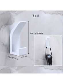 1pc/5pcs No Drill Wall Hooks - Multi-Purpose Adhesive Hooks, Suitable For Bedroom, Kitchen, Bathroom - Ideal Clothing & Hat Storage Tool - Multicolor - View 14