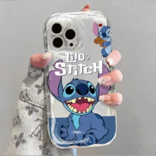 Disney Lilo And Stitch What Patterned Phone Case Featuring Adorable Stitch And A Heart Design. Compatible With IPhone 17, 16, 15, 14, 13, 12, And 11 Pro Models. Made Of Durable TPU With Shockproof Protection. It's A Wonderful Gift For Family, Friends, Birthdays, Spring Festival, Holidays, Boyfriends, Girlfriends, And Valentine's Day. - 無色 - 查看 2