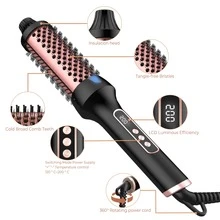 UKLISS Negative Ion Technology 2-In-1 Straightening & Curling Brush – Roller For Volume & Smooth Inward Curls