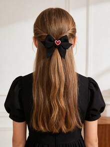 3 st. hårnålar med rosett, hjärtformade hårspännen med rosett, söta och utsökta accessoarer, söta hårnålar, håraccessoarer för barn, håraccessoarer för småbarn, kläder för fyra årstider, lämpliga för både hem och utflykter, barnpresenter, lämpliga för turistfotografering, högtidsfester - Multifärgad - Visa 3