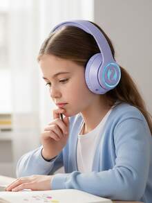 Foldable Wireless Over-Ear Headphones - Long Playtime, Wireless Stereo, Soft Earmuffs, TF Card Player - Comfortable, Portable For Smartphone & Laptop, USB Type-C Charging - 淡紫色 - 查看 3