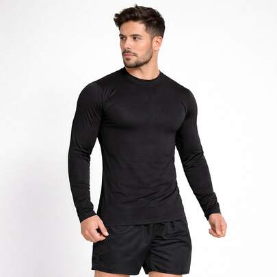 Camisa Camiseta Proteção Uv 50+ Solar Unissex Segunda Pele Frio e Calor Térmica Com Compressao