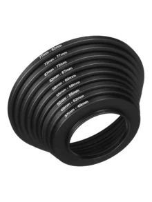 9 pierścieni adapterów do filtrów obiektywu: 37-82 mm, kompatybilne z aparatami Nikon, Canon, Olympus, Pentax, Ricoh i innymi, zawiera filtry UV/CPL/ND/FLD/makro/kolorowe - Wielokolorowe - Zobacz 10