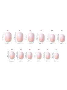 216片短方形按压式美甲贴片，粉白渐变假指甲套装，渐变美甲贴纸，适合DIY，简约百搭，12种尺寸，女士美甲用品 - 杏色 - 查看 9