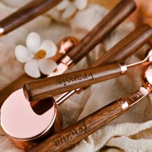 Personalized Engraved Measuring Cup & Spoon Set, Wooden Handle, Kitchen Utensils, Gift For Women, Mom, Baking Enthusiast, Mother's Day, Grandma, Cooking, Baking, Chef, Kitchen Accessories, Measuring Cup, Baking Supplies, Measuring Spoon - Redwood - View 5