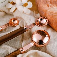 Personalized Engraved Measuring Cup & Spoon Set, Wooden Handle, Kitchen Utensils, Gift For Women, Mom, Baking Enthusiast, Mother's Day, Grandma, Cooking, Baking, Chef, Kitchen Accessories, Measuring Cup, Baking Supplies, Measuring Spoon - Redwood - View 6