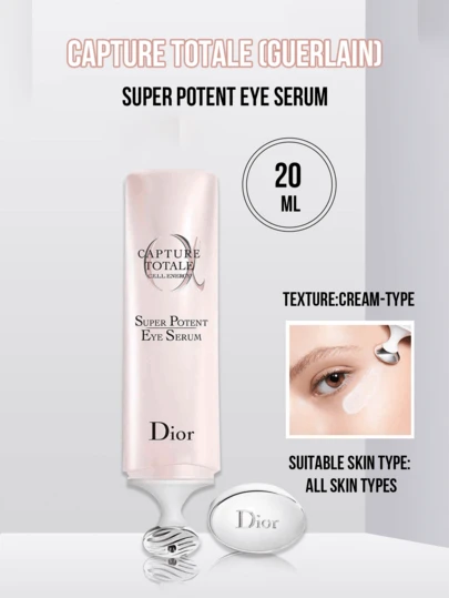 Dior CAPTURE TOTALE CELL ENERGY, Super Potent Eye Serum, Youth-Revealing Intense Eye Contour Serum, 20ml Full-Size/ 3ml Mini-Size, Anti-Aging and Deeply Hydrating Eye Serum, Helps Firm and Smooth the Eye Area, Massaging Application Spaable for Serum, Helps Firm and Smooth the Eye Area, Massaging Application Spa.