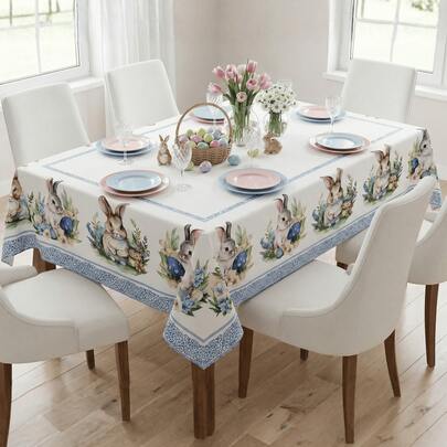 Toalha de Mesa Jantar 4 6 8 Lugares Decoração Pascoa Estampada Exclusiva Otimo Caimento Acabamento Ultrassônico