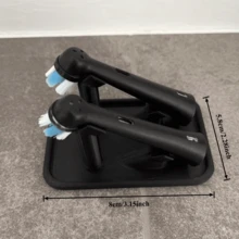 1/2個牙刷頭收納架，桌面收納器，電動牙刷架，塑膠浴室收納架，省空間，式牙刷架，防殘留防污保護墊 - 彩色 - 查看 4