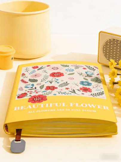 1 Stück A5 Blumen Blanko-/Liniertes Notizbuch, hochwertiges Skizzenbuch mit Museumsaufdruck, geeignet für Studenten, Büro Zuhause, etc.