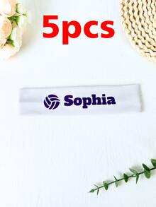 1/3/5件装,定制头带装饰,个性化发圈,定制球形图案+文字,可印制您的名字,适合团队和啦啦队装饰、生日派对礼物、闺蜜主题派对 - 彩色 - 查看 16