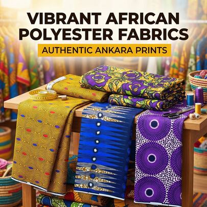 非洲蜡染印花涤纶面料，安卡拉基滕格风格，1/3/6码，44英寸宽，双面不褪色蜡染布，适用于缝纫、制作连衣裙、派对礼服、裙子、衬衫、头巾、围巾、手提袋、绗缝、拼布工艺品、室内装潢、靠垫套、桌旗、窗帘等，是尼日利亚和加纳风格家居纺织品的理想之选。