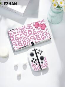 1pc Purple Leopard Spot Bow Print Protective Case, Compatible With New Switch 2 (2025), Switch NS/Switch OLED/Lite, Suitable For Switch 2 Game Console Accessories, Family Pack, Storage Case With Card Slots, Switch Protective Cover, White/Pink, Romantic Gift For Switch Players - Multicolor - View 21