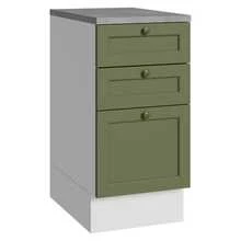 Gabinete Bajo Cocina Madesa Vik 40cm Con 3 Cajones BV - Blanco y Verde - Ver 1