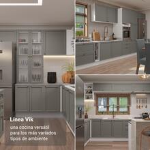 Gabinete Bajo Cocina Madesa Vik 80cm Con Encimera BG - Blanco y Gris - Ver 5