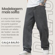Balloon Pants, Men's Baggy Wide-Leg Jeans, Streetwear, Graphite Gray - Xám than chì - Xem 6
