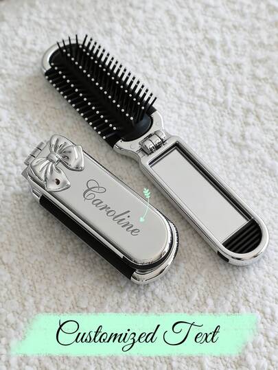 Personalized Folding Comb Mirror For Women, Custom Name Pocket Hair Comb With Mirror, Travel Portable Beauty Accessory, Bridesmaid Gift, Maid Of Honor Gift, Bridal Party Gift, Mother's Day Gift, Personalized Comb, Folding Comb, Comb With Mirror, Pocket Hair Comb, Custom Name Comb, Travel Beauty Gift, Women's Comb, Portable Comb Mirror, Custom Beauty Products, Makeup Accessories