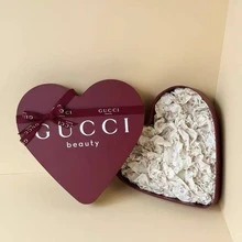 Gucci Ancora Red Valentine's Day Limited Heart-Shaped Gift Box & Gift Bag, Luxury Makeup Packaging Set For Lipstick, Perfume, Compact Powder And Other Cosmetics, Romantic Holiday Gift Box For Valentine's Day, Birthday, Special Occasions - Red - View 3