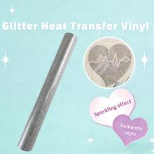 1卷闪亮/闪光乙烯基卷材 - 闪闪发光，适用于T恤面料热压转印 - 銀色 - 查看 9