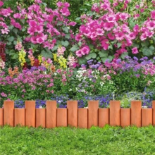 Butterslay 2PCS Garden Fences Wooden Landscape Border Edging Outdoor Short Fence Garden Log Rolls For Decorative Courtyard Patio Pathway, Brown - màu nâu - Xem 7