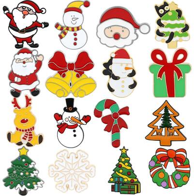 16 Pcs Fashionable Cartoon Character Brooch Holiday Gift Design Enamel Pin Backpack Clothing Accessories Metal Badge Accessories Gifts