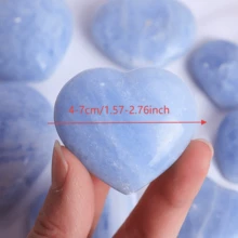 Natural Blue Heart-Shaped Stone, Home Decoration, Holiday Decoration, Office And Study Decoration Ornaments, Christmas, Valentine's Day, Thanksgiving Gifts For Family And Friends - Màu xanh lam - Xem 3