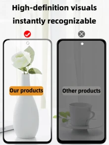 3pcs Privacy Anti-Spy Tempered Glass Screen Protector, Full Coverage, High Definition High Hardness, Anti-Espionage, Anti-Fingerprint, Anti-Scratch, Anti-Sweat, Anti-Drop, Support Fingerprint Unlock, Privacy Protection, Easy Installation, Compatible With Honor/ - Black - View 3