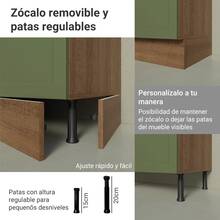 Gabinete Bajo Cocina Madesa Vik 60cm Con Encimera MV - Marrón y Verde - Ver 9