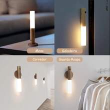 Portable Rechargeable LED Night Light With Motion Sensor - Negro - Ver 5