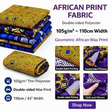 Tissu imprimé cire africaine polyester style Ankara Kitenge 1/3/6 yards 44 pouces de large double face résistant à la décoloration tissu batik pour la couture la confection de robes robe de soirée jupe chemisier foulard turban écharpe sac fourre-tout matelassage patchwork artisanat tapisserie coussin - Multicolore - Voir 5