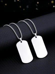 Stainless Steel Military Dog Tag Necklace - Fashionable And Minimalist, Exuding A Rugged Quality, Suitable For Outdoor Activities, Music Festivals, Camping, And Other Events. A Great Gift For Your Boyfriend/Girlfriend, Graduation Season, Father's Day, Mother's Day, Back To School, Halloween, Christmas - Multicolor - View 17