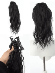 16英寸瀑布式直马尾假发，带夹子，半扎发，高冠，假马尾，与Hot Girl Girl Group假发辫子款式相同 - 彩色 - 查看 10